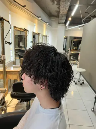 ミディアム パーマ メンズ パーマ特化美容師 茂木広幸のヘアスタイル