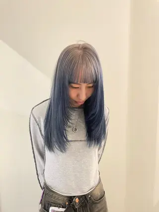 ロング カラー 渋谷 留菜のヘアスタイル