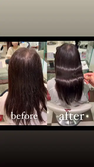 ロング カラー パーマ EARTH葛西所属・葛西 縮毛矯正のプロ ブリーチ矯正 青木俊のヘアスタイル