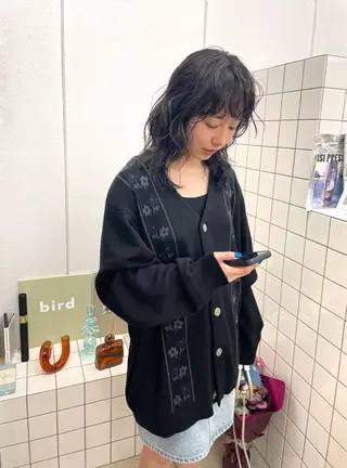 ミディアム パーマ 関 京磨のヘアスタイル