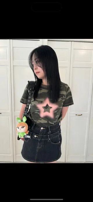 カラー ブリーチカラー🎀 韓国風/寺門美優のヘアスタイル