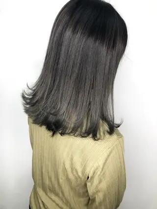 ミディアム カラー 服部 樹季のヘアスタイル