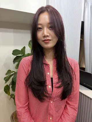 セミロング カラー 赤み消しカラー/ オリーブ/トモキのヘアスタイル