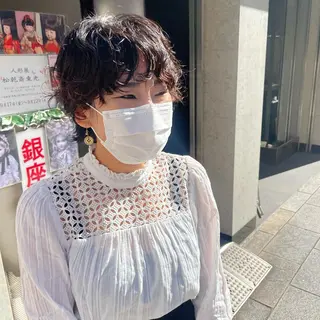 ショート パーマ かねやす ゆなのヘアスタイル