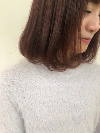 ミディアム パーマ 艶カラー🌙縮毛矯正 /ボブ【Reina】のヘアスタイル