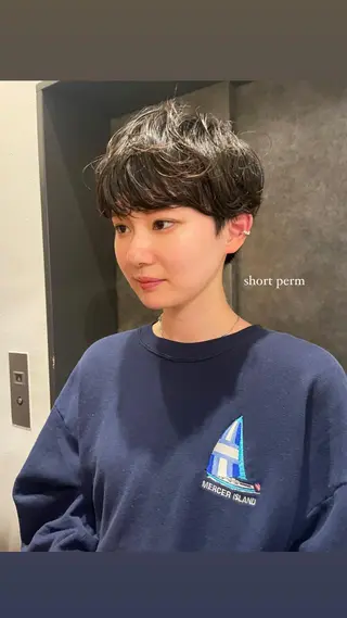ショート パーマ tete nico所属・似合わせ/ヘアカラー nanami🌸のヘアスタイル