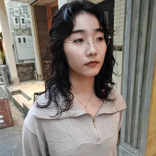 セミロング パーマ 水原波津輝/ボブ /ニュアンスパーマのヘアスタイル