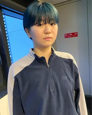 ショート カラー パーマ ヘアアレンジ 髪と音処　マトぺ所属・デザインカラー/ボブ ブリーチカラー/ユリのヘアスタイル