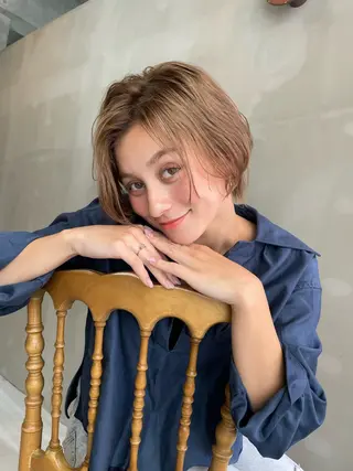 ショート カラー ショート/ボブ/ 心斎橋/宮脇美奈のヘアスタイル