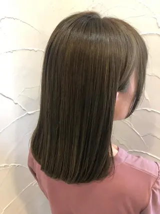 セミロング カラー パーソナルカラー診断 できます　木曽　主博のヘアスタイル