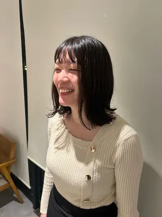 ミディアム カラー ヘアアレンジ 長野 恵のヘアスタイル