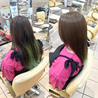 セミロング 地毛風ストレート ⚡️下ノ村柊斗⚡️のヘアスタイル