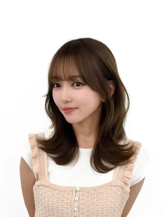 セミロング カラー ヘアアレンジ 顔周り&ミディアム 特化/池袋/kokiのヘアスタイル