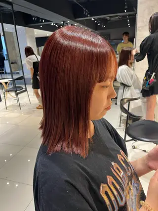 ミディアム saki‪🌱‬♡ /ボブ/透明感カラーのヘアスタイル