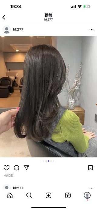 セミロング カラー akane/ベージュ /オリーブ/ブラウンのヘアスタイル