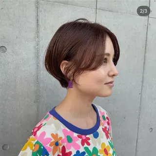ショート カラー ショートウルフくせ毛 お任せくださいのヘアスタイル