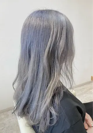 ロング カラー ブリーチなしWカラー /酸性ストレート河本のヘアスタイル