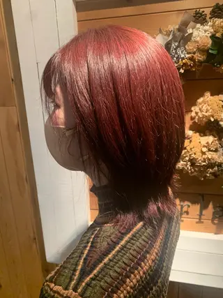 ミディアム カラー ショート/ボブ/透明 感カラー/高橋あみのヘアスタイル