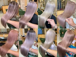 セミロング 韓国レイヤー外国人風 透明感カラー髪質改善のヘアスタイル