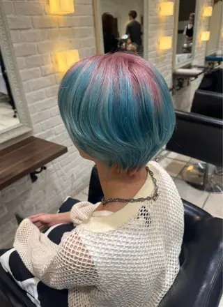 ショート カラー メンズ ブリーチ♡メンズ マッシュ♡MIUのヘアスタイル