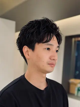 ショート パーマ メンズ スパイキーショート 大人パーマ 丸山のヘアスタイル