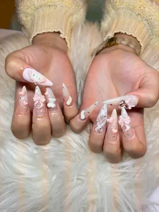 ネイル 倫実/スカルプ /ガーリー/個性派のネイルデザイン