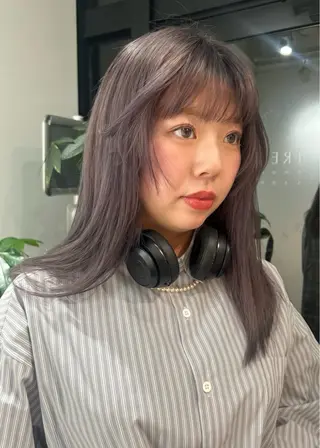 セミロング カラー パーマ ヘアアレンジ メンズ レイヤー/透明感/ ブリーチなし/わかなのヘアスタイル