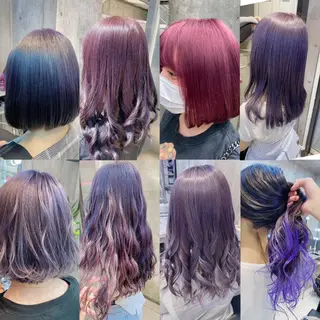 セミロング カラー メンズ JuNブリーチに 縮毛矯正するプロのヘアスタイル