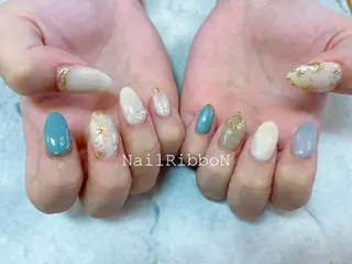 ネイル ネイルリボン 受付スタッフのネイルデザイン