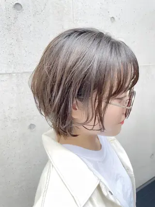 ショート カラー パーマ BEBE所属・ご新規様限定 透明感カラーKANAのヘアスタイル