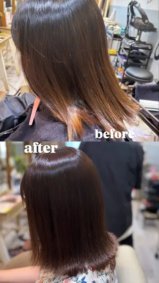 セミロング カラー インナーブリーチ募集 おおつる🌻のヘアスタイル