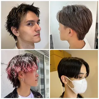 メンズ パーマ/ダブルカラー ブリーチ⭐️海斗のヘアスタイル