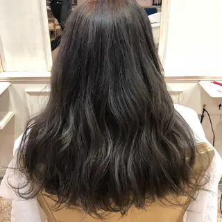 セミロング カラー パーマ RUKA 美容院×ネイリストのヘアスタイル