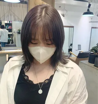 ミディアム カラー REINA☁️透明感 カラー/ぷつっと♡のヘアスタイル