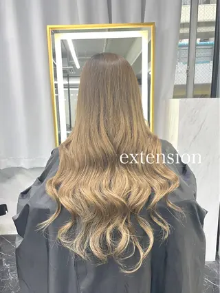 ロング カラー エクステ🩵ブリーチ 韓国ヘア🩵KAEのヘアスタイル