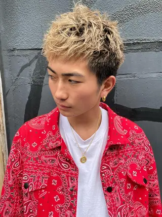 メンズ メンズブリーチカラー /パーマ ごーた立川のヘアスタイル