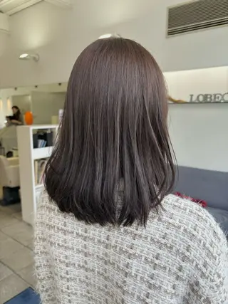 ミディアム カラー 本山　くせ毛のカット 尾島光季のヘアスタイル