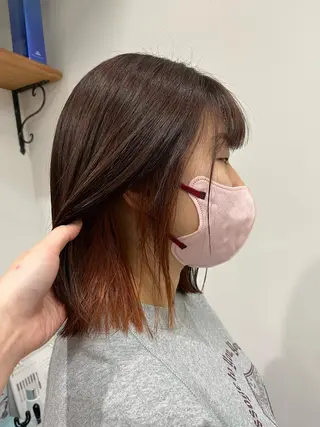 ミディアム カラー 山本 佳奈のヘアスタイル