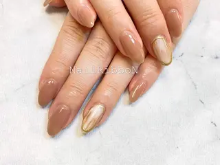 ネイル ネイルリボン 受付スタッフのネイルデザイン