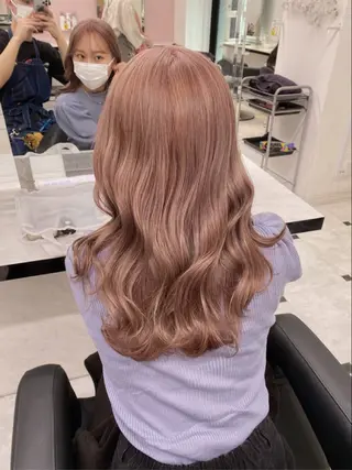 セミロング カラー ダブルカラー 韓国レイヤーKYONのヘアスタイル