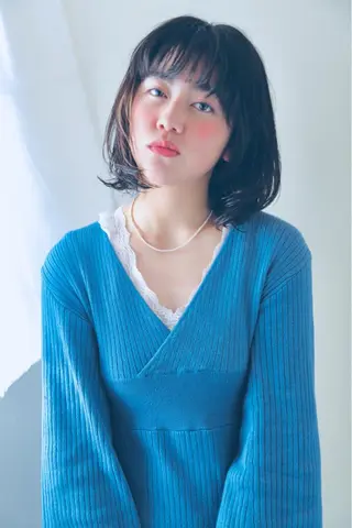 ミディアム カラー パーマ さかい なつみのヘアスタイル