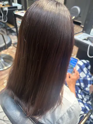 セミロング 縮毛矯正/カラー みかみれんのヘアスタイル