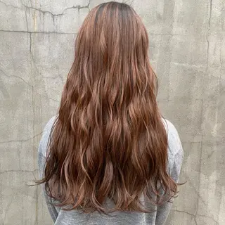 ロング カラー 髪質改善カラー&TR 縮毛矯正/弱酸性矯正のヘアスタイル