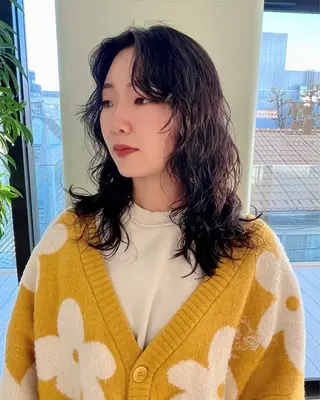 セミロング パーマ 原宿パーマ kazuのヘアスタイル