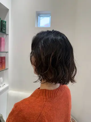 ミディアム パーマ atelier doux dimanche（アトリエ・ドゥー・ディマンシュ）所属・Fukamiレイヤー 透明感カラーのヘアスタイル
