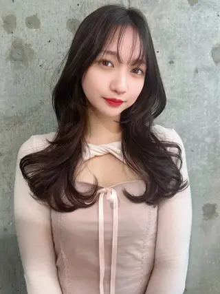 セミロング 新宿/韓国風レイヤー 髪質改善/渋谷直樹のヘアスタイル