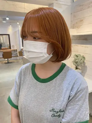 ショート カラー ブリーチなしカラー ダブルカラーエクステのヘアスタイル