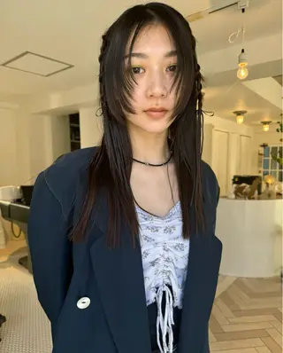 ロング ブリーチカラー🎀 韓国風/寺門美優のヘアスタイル