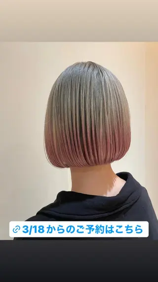 ショート カラー NINE+/代表 ブリーチ特化型サロンのヘアスタイル