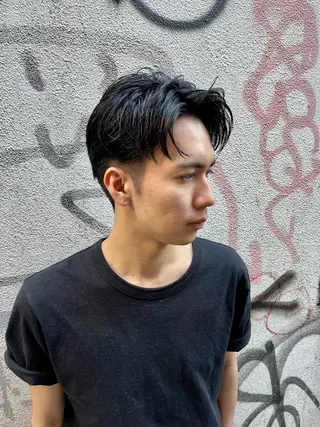 ショート カラー パーマ ヘアアレンジ メンズ 二ヶ月綺麗が続く デザイン/星野六三四のヘアスタイル